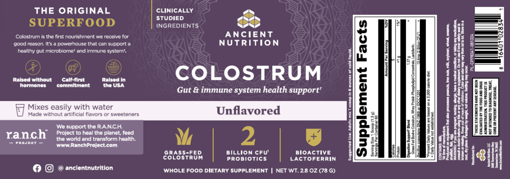 Ancient Nutrition Colostrum Powder Gut & Immune System Health, Unflavored — view 2