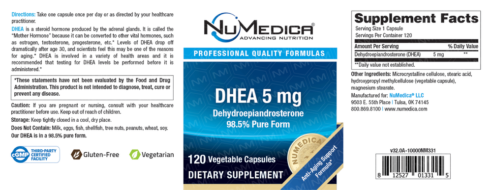 NuMedica DHEA 5mg — view 2