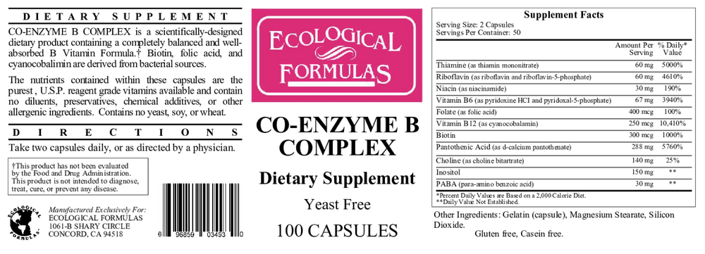 Ecological Formulas/Cardiovascular Research Co-Enzyme B Complex — view 2