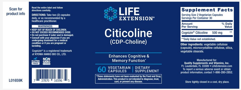 Life Extension Citicoline (CDP-Choline) — view 2