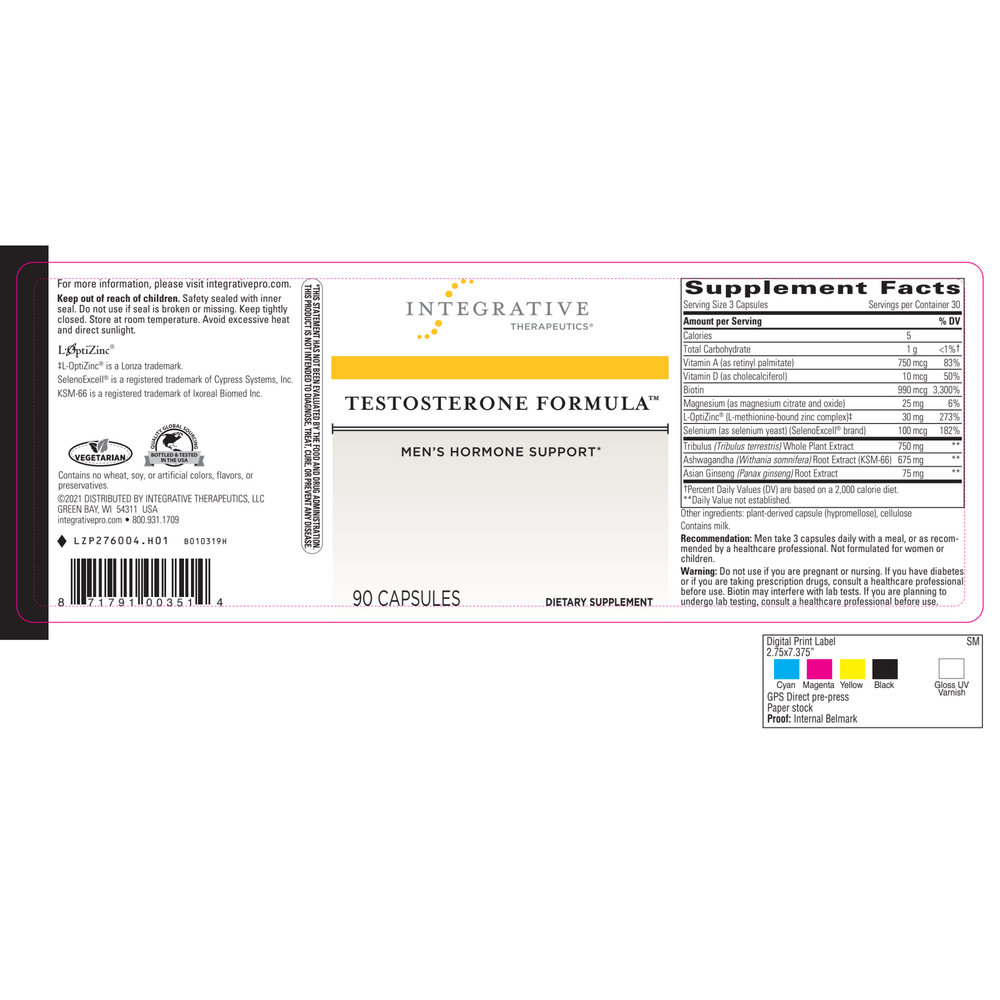 Integrative Therapeutics Testosterone Formula — view 2