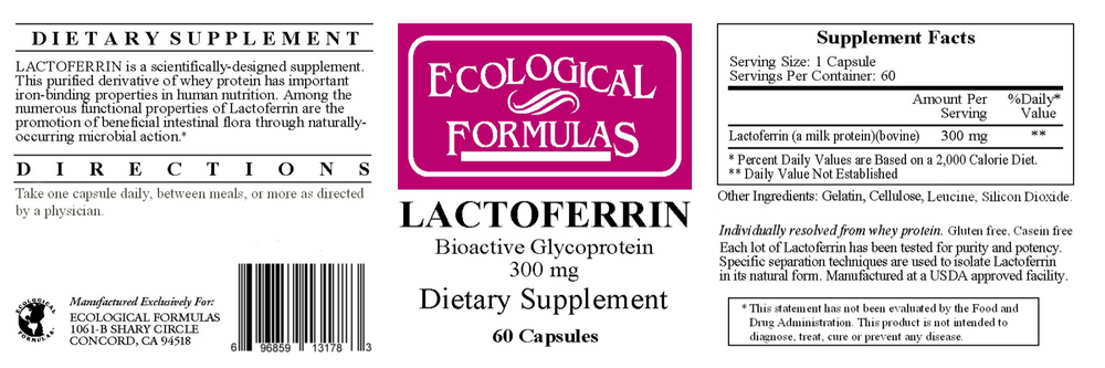 Ecological Formulas/Cardiovascular Research Lactoferrin 300mg — view 2