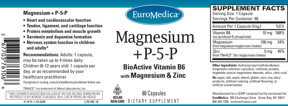 EuroMedica Magnesium + P-5-P — view 2