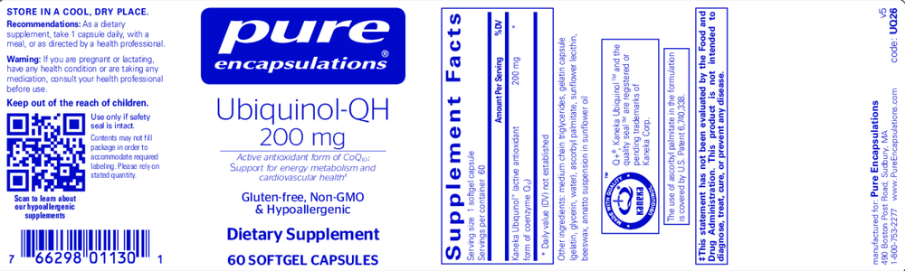 Pure Encapsulations Ubiquinol-QH 200mg — view 2