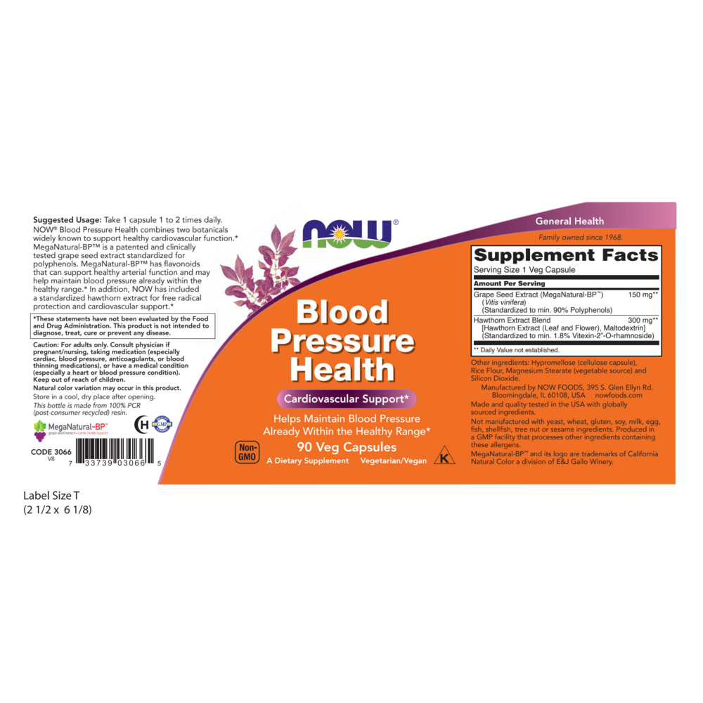 NOW Foods Blood Pressure Health — view 2