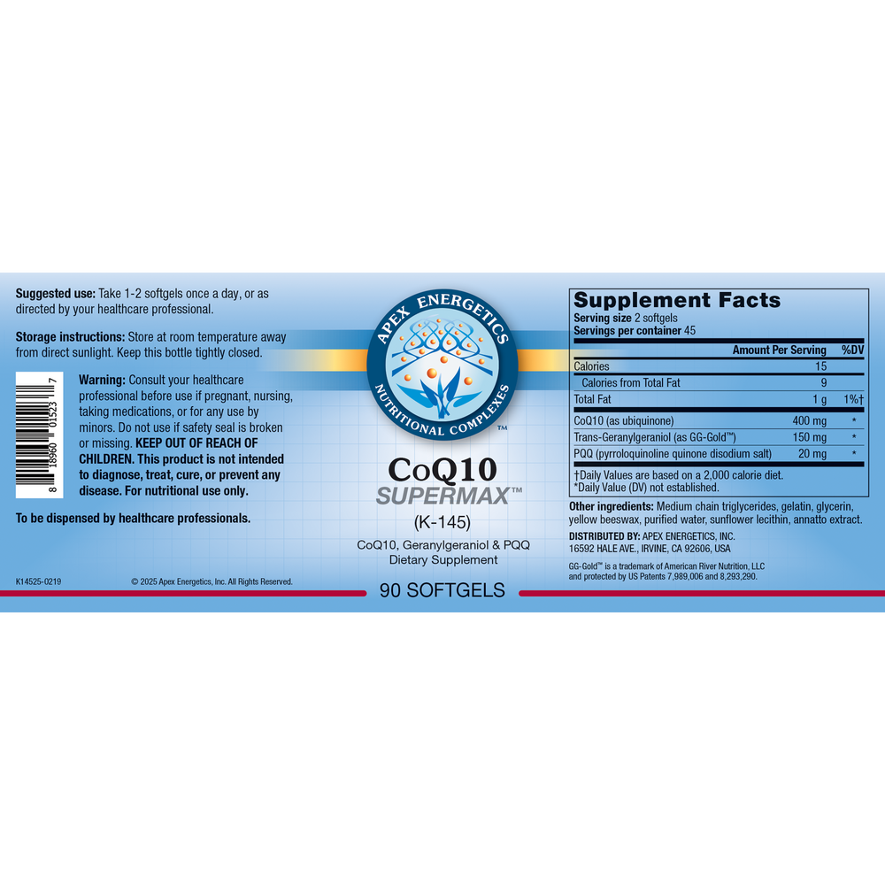 Apex Energetics, Inc CoQ10 SuperMax™ — view 2