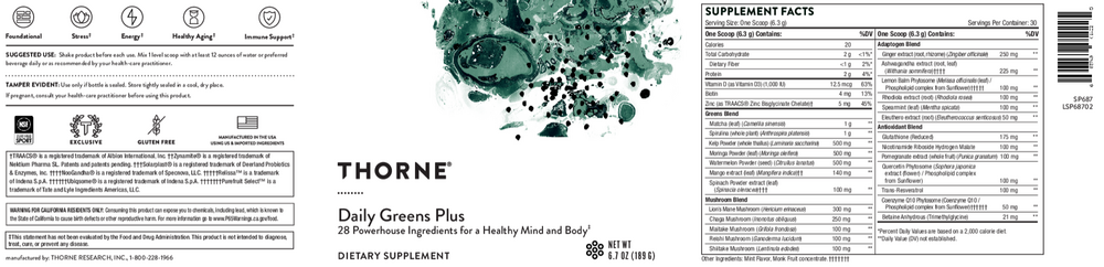 Thorne Daily Greens Plus — view 2