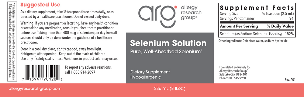 Allergy Research Group Selenium Solution — view 2
