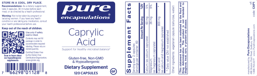 Pure Encapsulations Caprylic Acid — view 2
