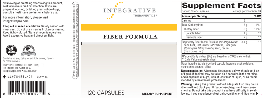 Integrative Therapeutics Fiber Formula — view 2