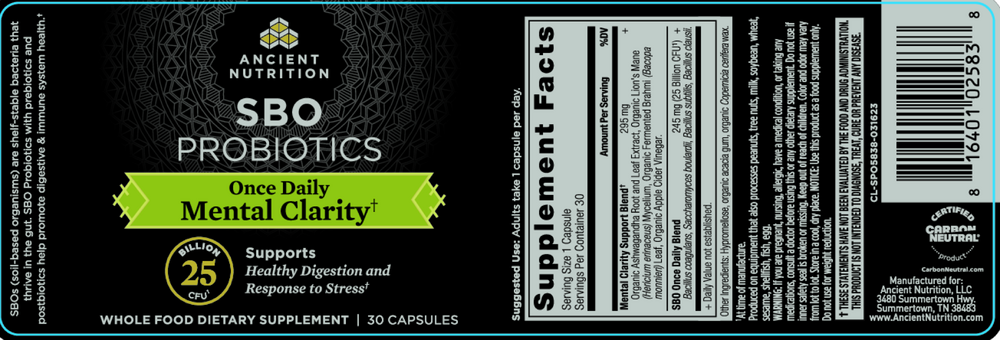 Ancient Nutrition SBO Probiotics Mental Clarity — view 2