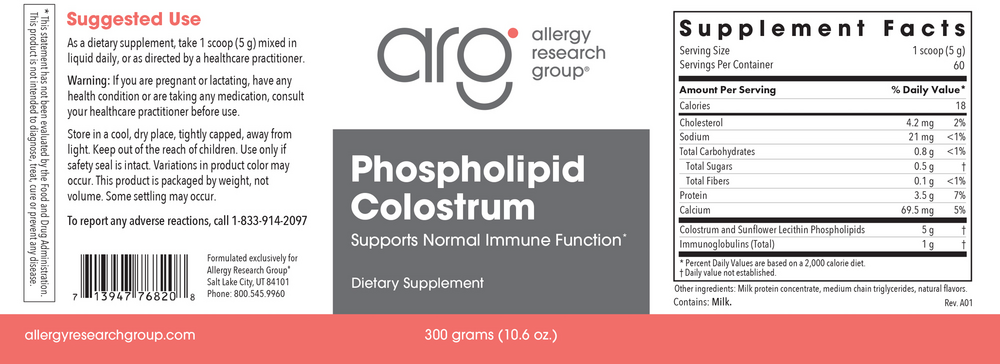 Allergy Research Group Phospholipid Colostrum — view 2