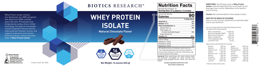 Biotics Research Whey Protein Isolate-Chocolate — view 2