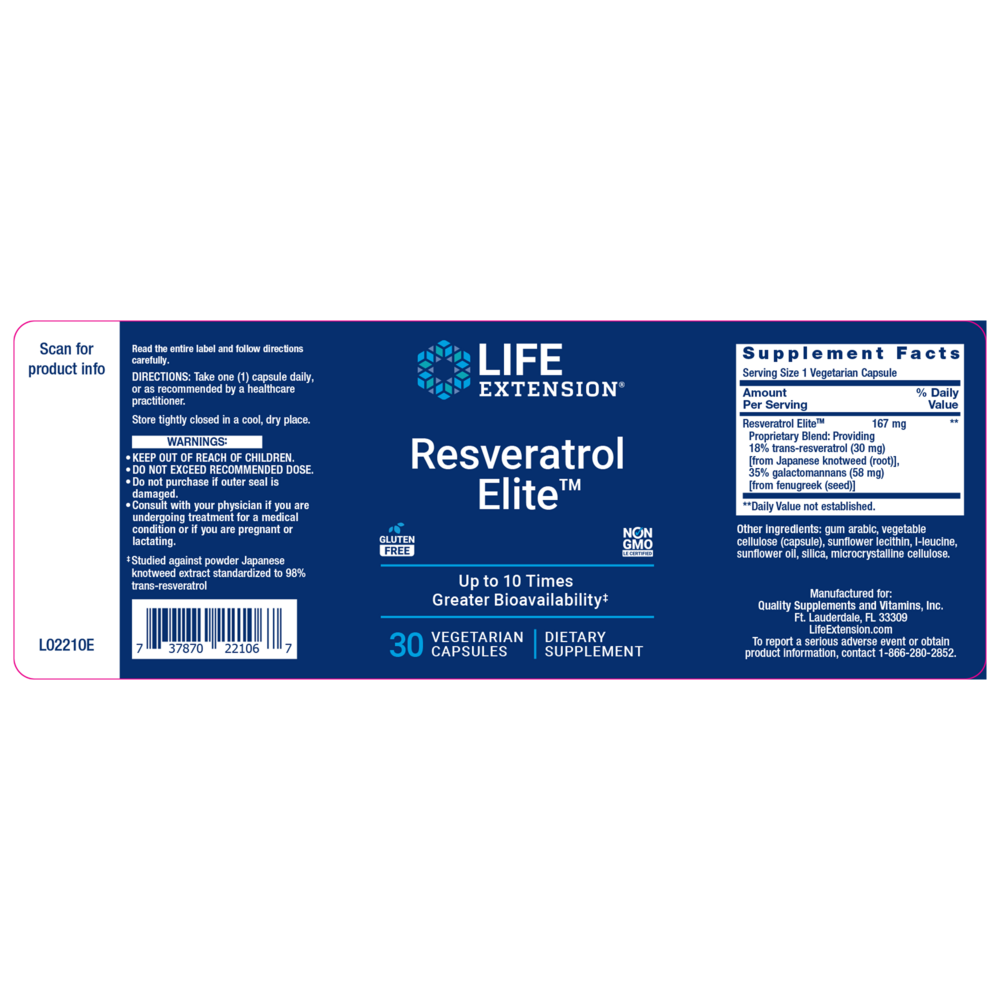 Life Extension Resveratrol Elite — view 2