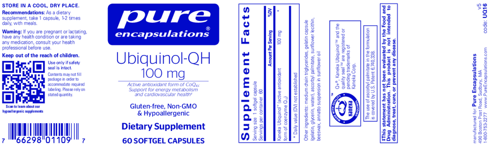 Pure Encapsulations Ubiquinol-QH 100mg — view 2