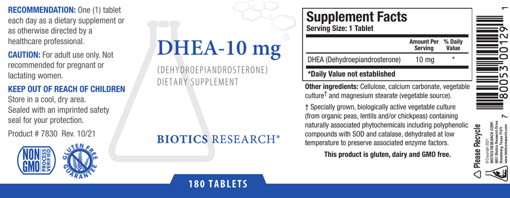 Biotics Research DHEA 10mg — view 2