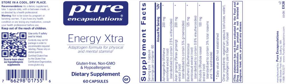 Pure Encapsulations Energy Xtra — view 2