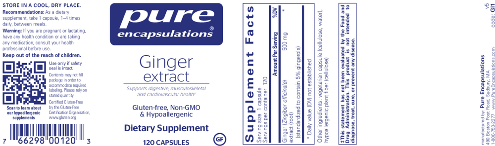 Pure Encapsulations Ginger Extract — view 2