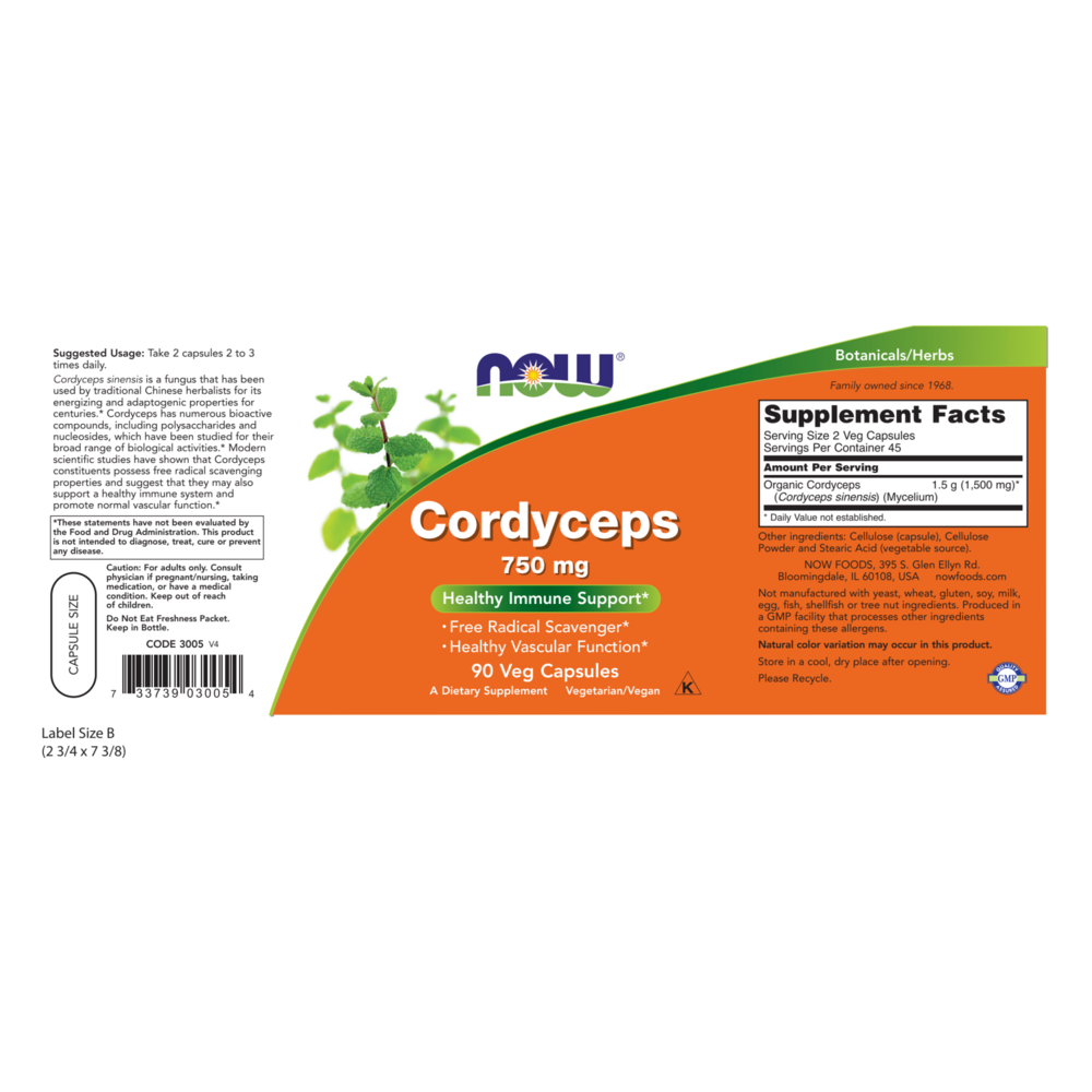 NOW Foods Cordyceps 750mg — view 2