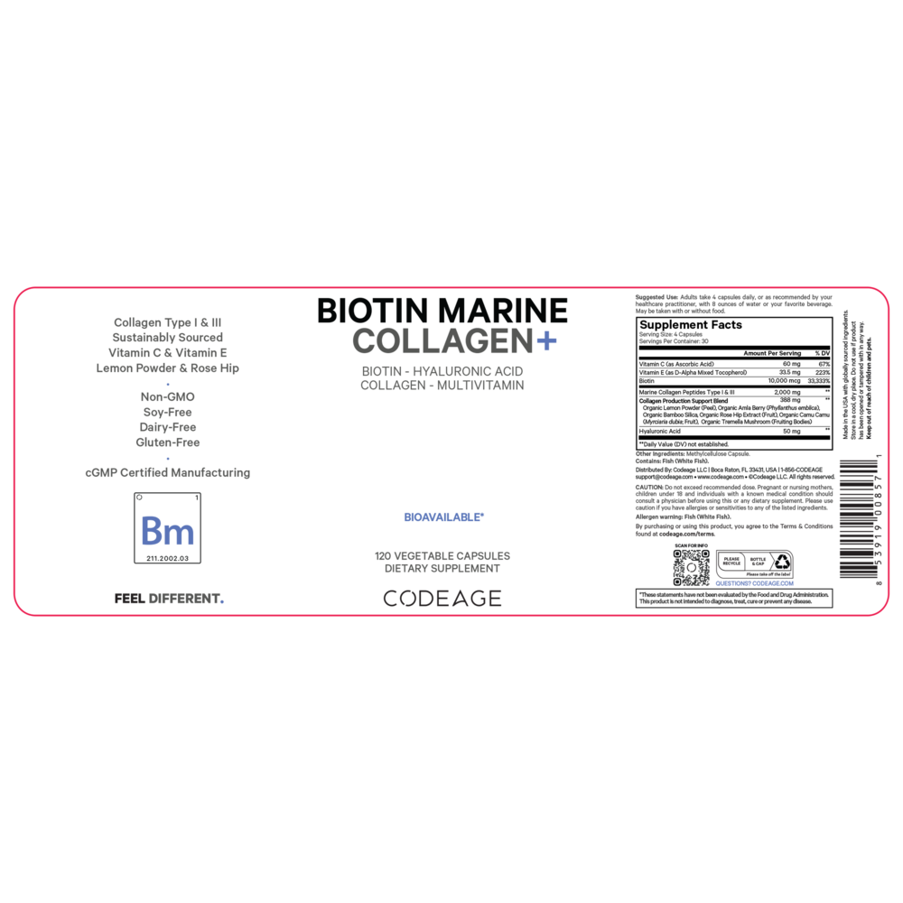 Codeage Biotin Marine Collagen + HA + Vit C — view 2