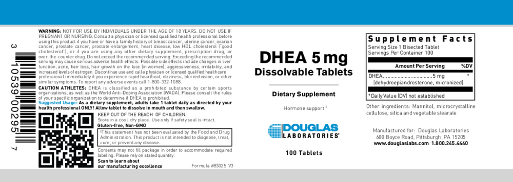 Douglas Labs DHEA 5mg Dissolvable Tablets — view 2