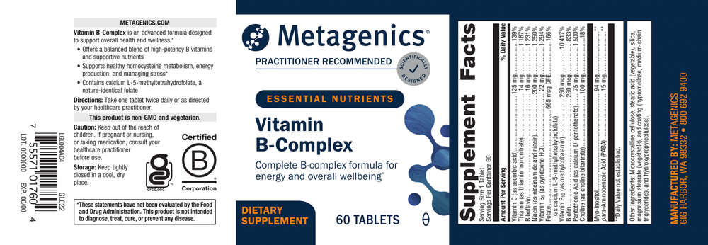 Metagenics Vitamin B Complex (formerly Glycogenics®) — view 2