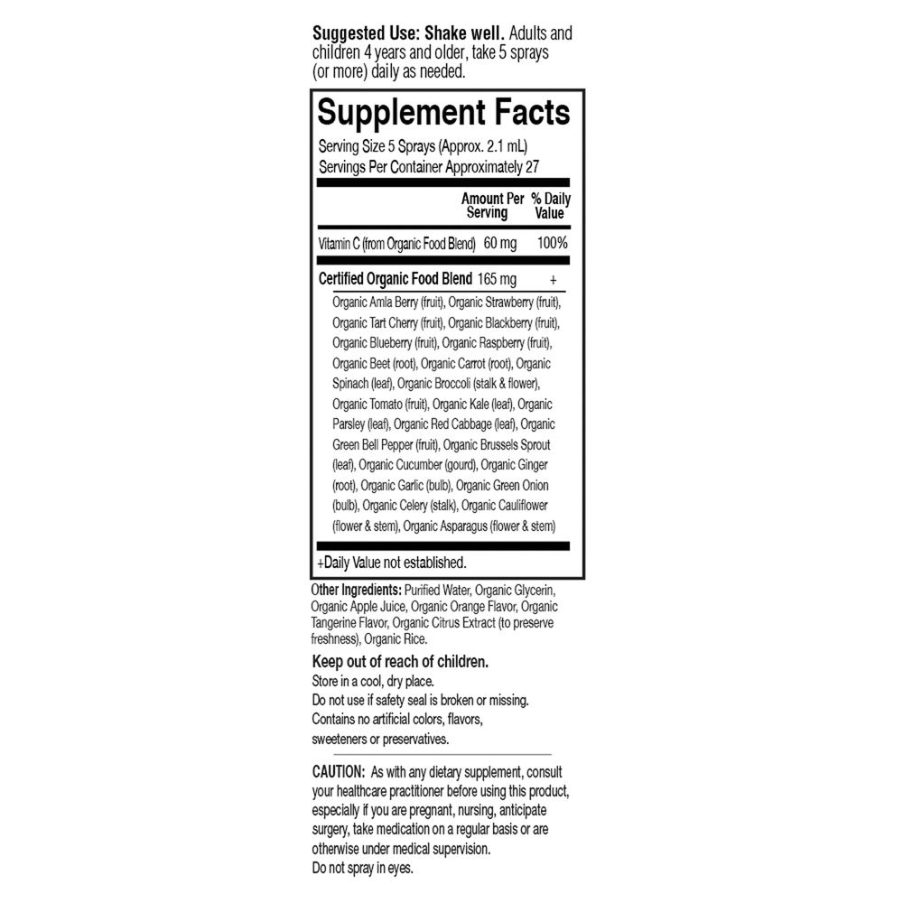 Garden of Life MyKind Organics Vitamin C Spray - Orange Tangerine — view 2
