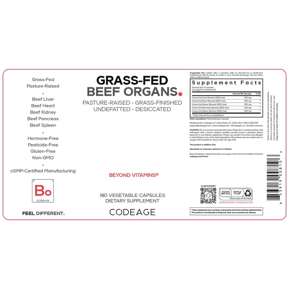 Codeage Grass-Fed Beef Organs — view 2