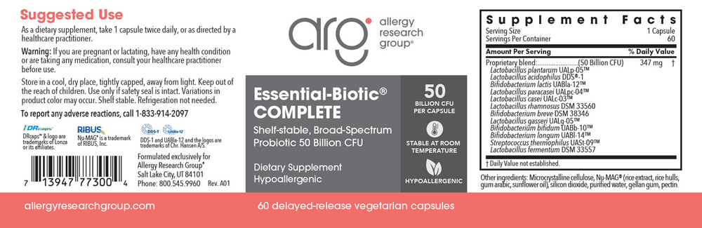 Allergy Research Group Essential-Biotic Complete — view 2