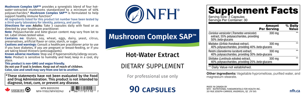 Nutritional Fundamentals for Health Mushroom Complex SAP — view 2