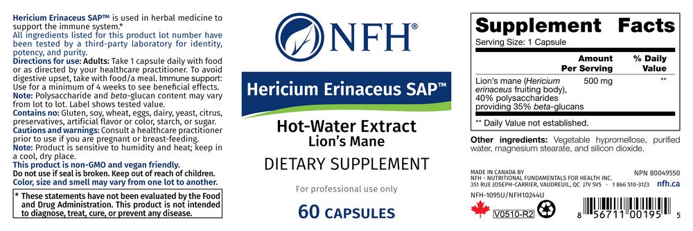 Nutritional Fundamentals for Health Hericium Erinaceus SAP — view 2