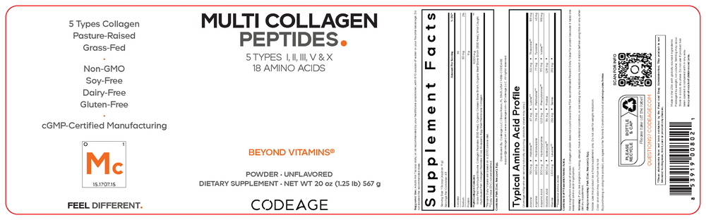 Codeage Multi Collagen Peptides Powder, Unflavored — view 2