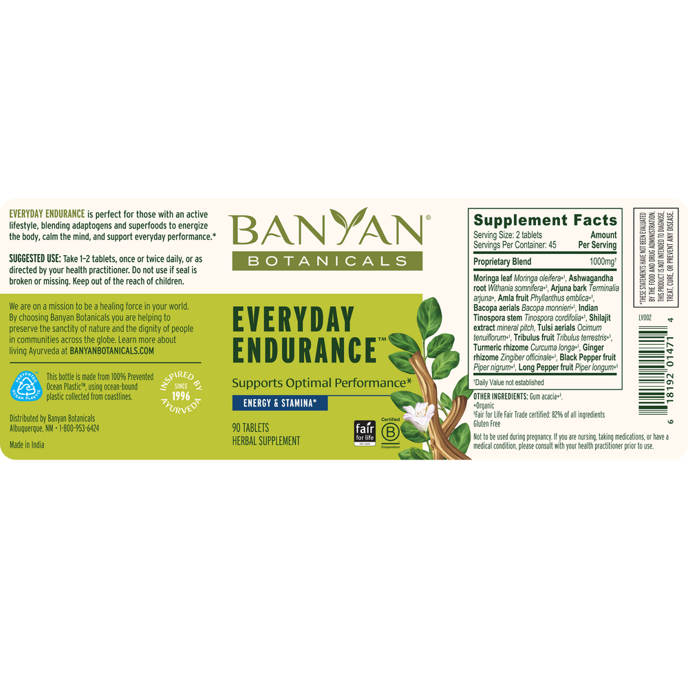 Banyan Botanicals Everyday Endurance Tablets — view 2