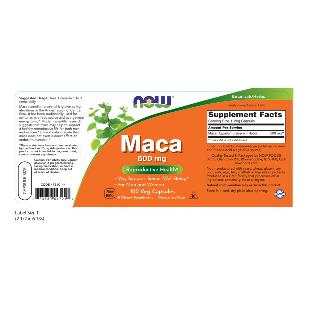 NOW Foods Maca 500mg — view 2