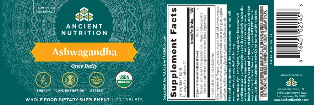 Ancient Nutrition Organic Ashwagandha Tablet — view 2