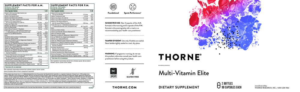 Thorne Multi-Vitamin Elite A.M. P.M NSF Kit — view 2