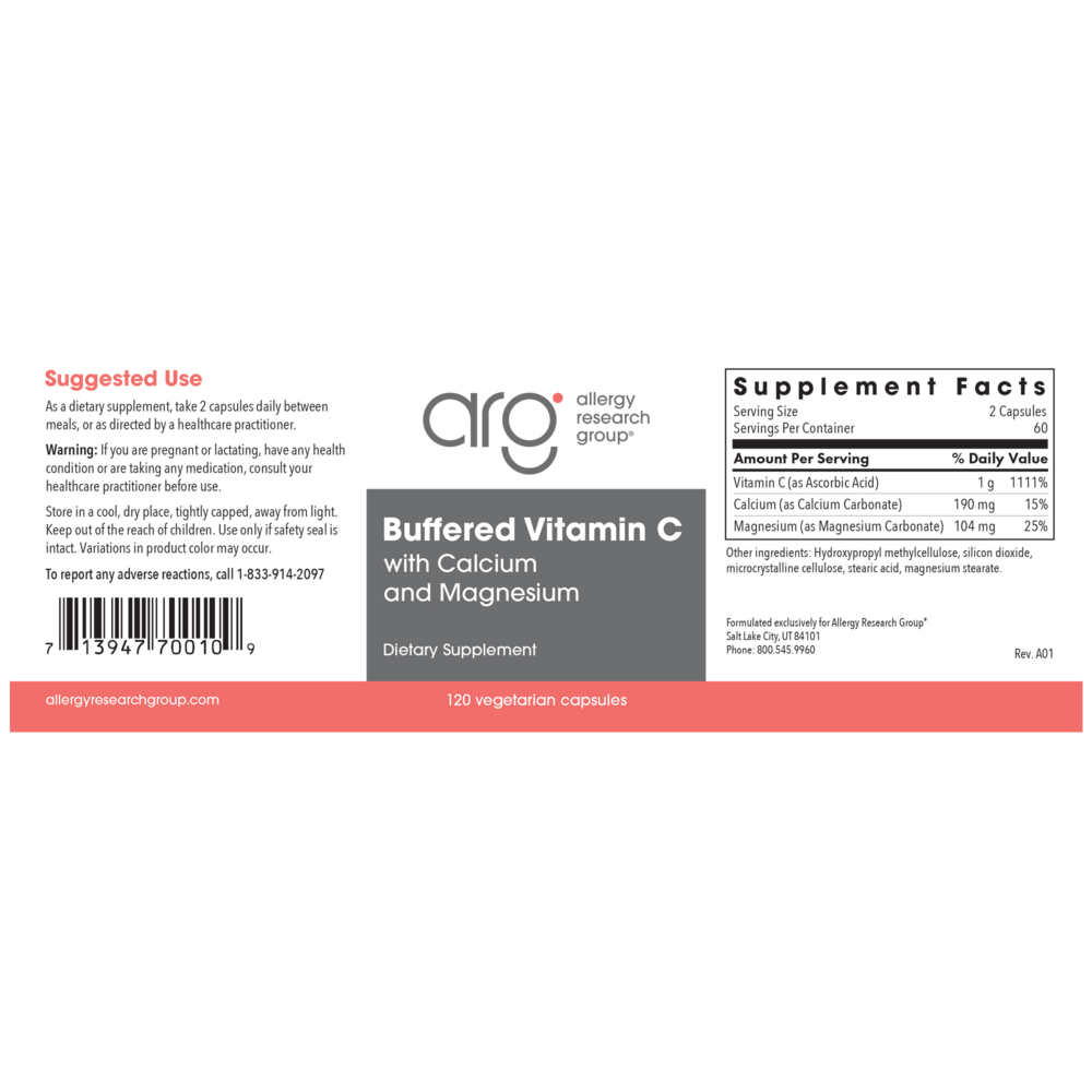 Allergy Research Group Buffered Vitamin C Capsules — view 2