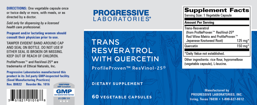 Progressive Labs Trans-Resveratrol w/ Quercetin 125mg — view 2