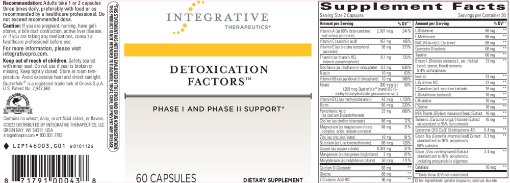 Integrative Therapeutics Detoxication Factors™ — view 2