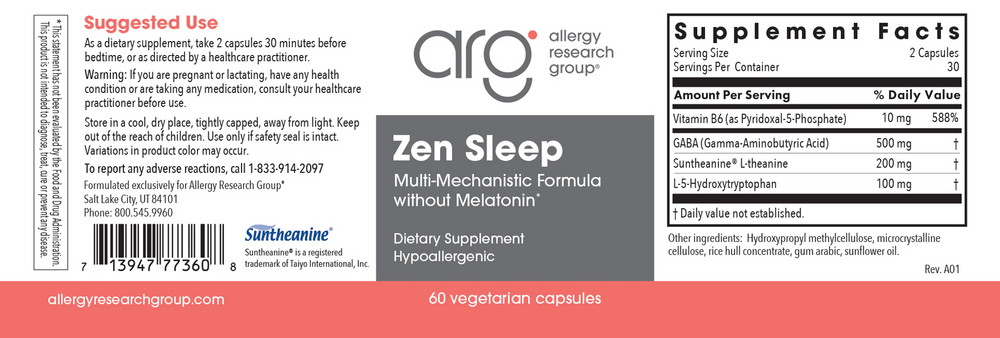 Allergy Research Group Zen Sleep — view 2