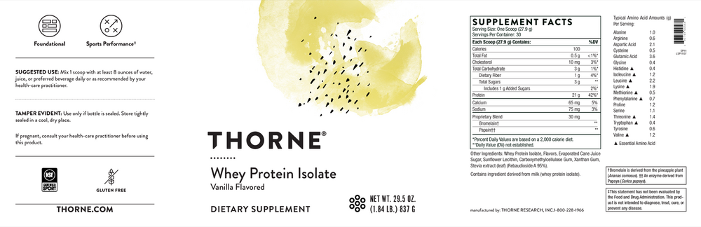 Thorne Whey Protein Isolate Van NSF — view 2