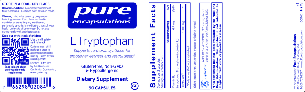 Pure Encapsulations L-Tryptophan — view 2
