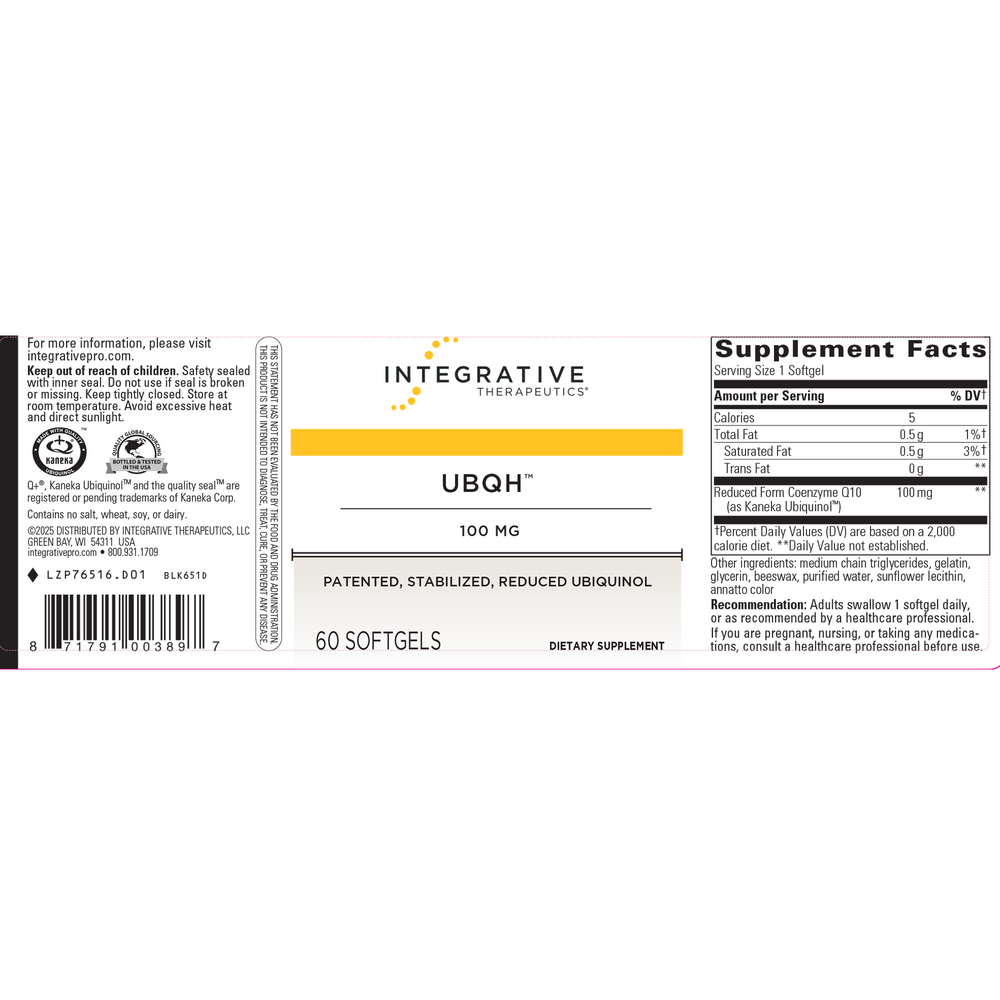 Integrative Therapeutics UBQH 100mg — view 2