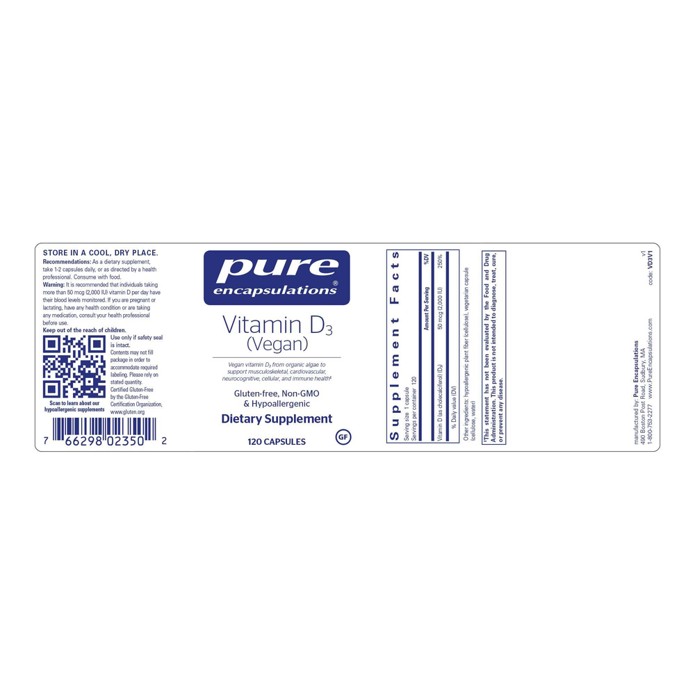 Pure Encapsulations Vegan Vitamin D — view 2