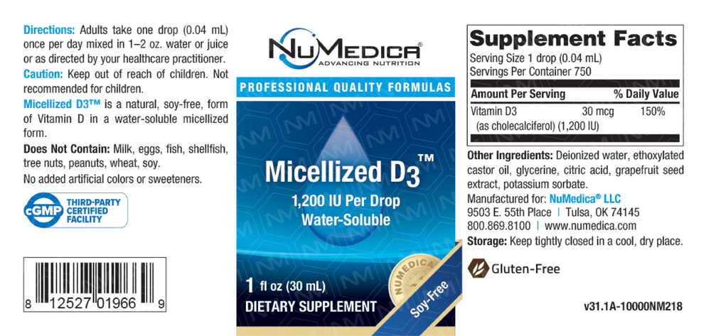 NuMedica Micellized D3™ 1200 — view 2