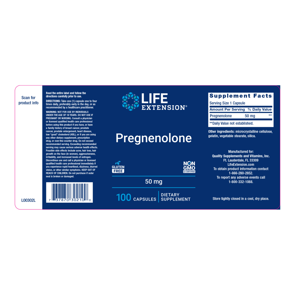Life Extension Pregnenolone 50mg — view 2