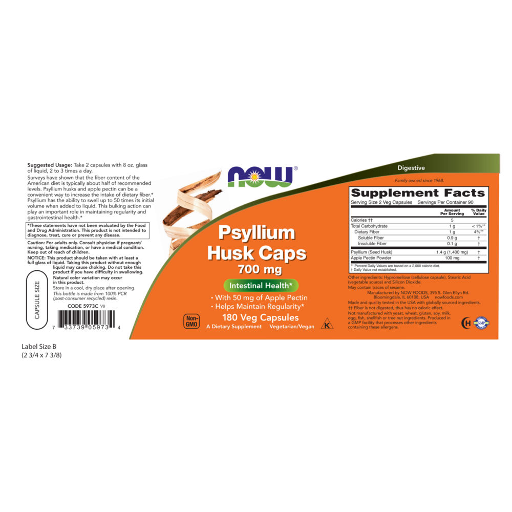 NOW Foods Psyllium Husk 700mg — view 2