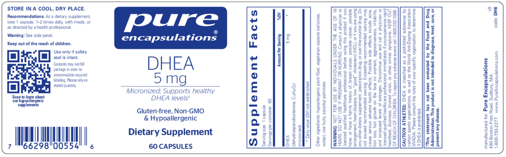 Pure Encapsulations DHEA 5mg — view 2