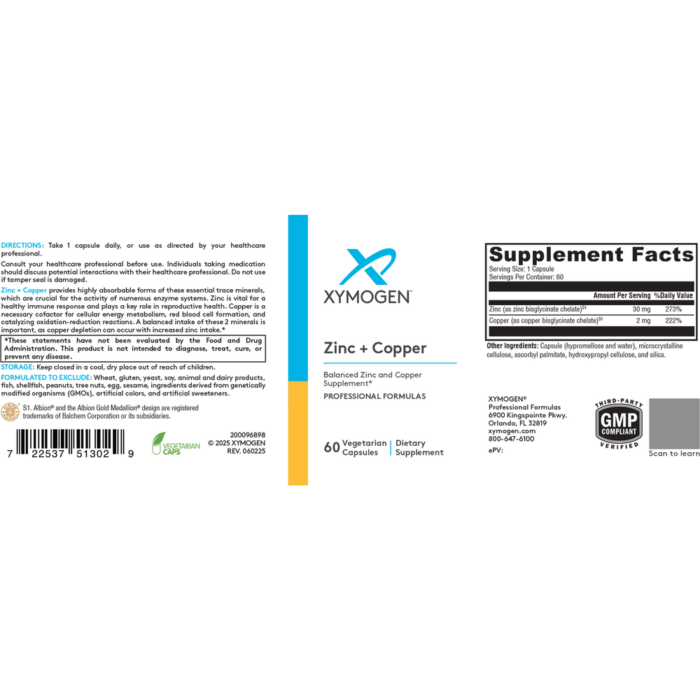 Xymogen Zinc + Copper — view 2