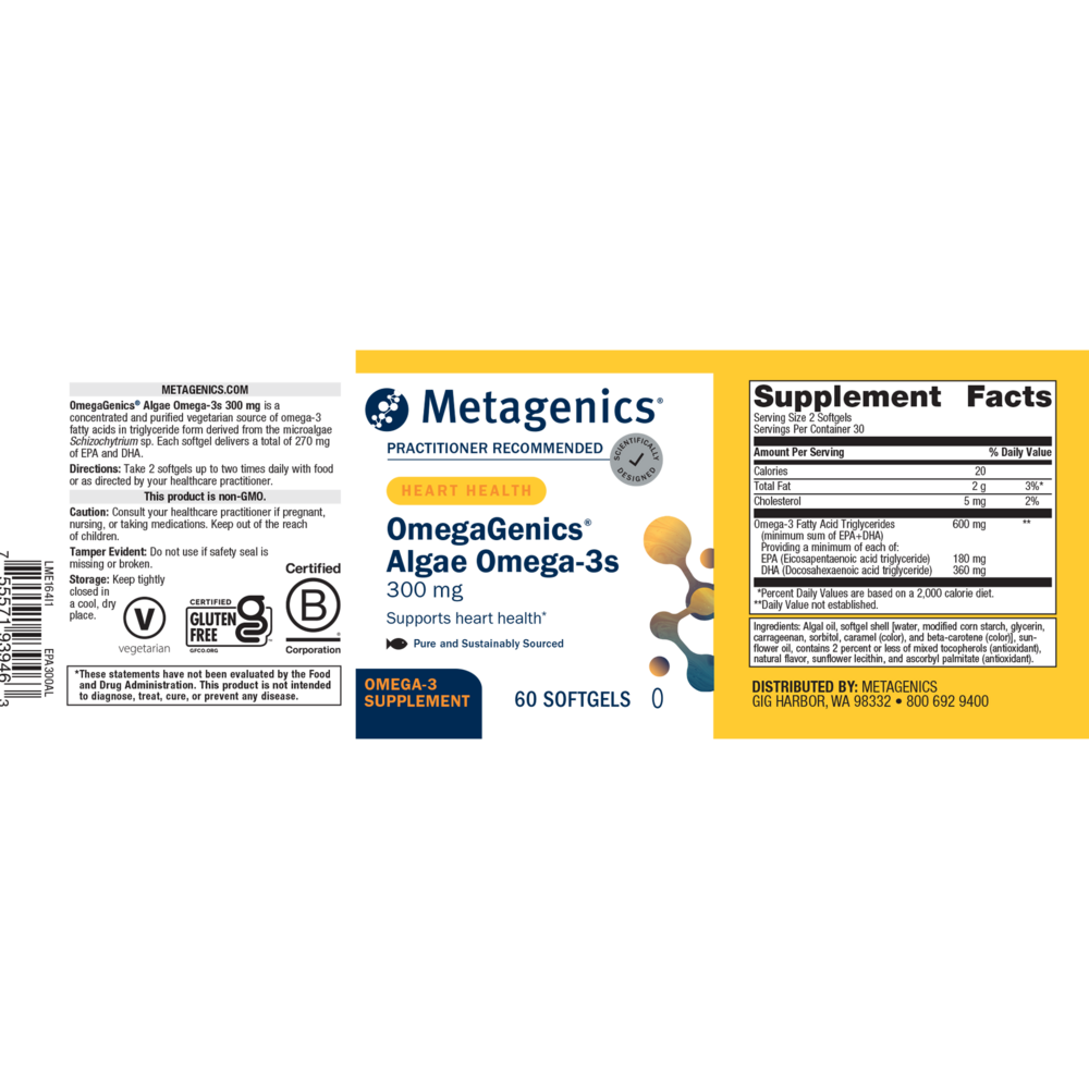 Metagenics OmegaGenics® Algae Omega-3s — view 2